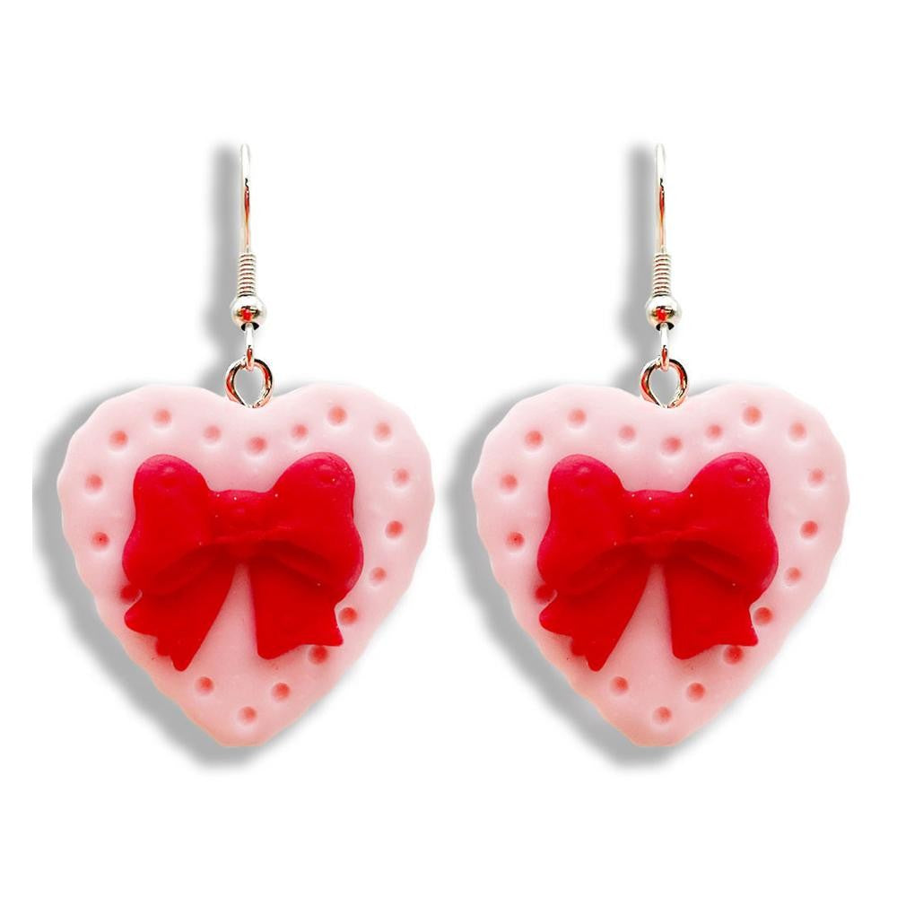 Polymer Clay Heart Box of Chocolates Drop Earrings