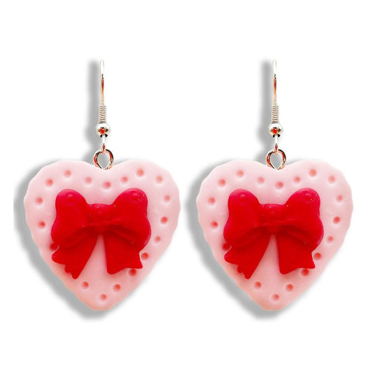 Polymer Clay Heart Box of Chocolates Drop Earrings