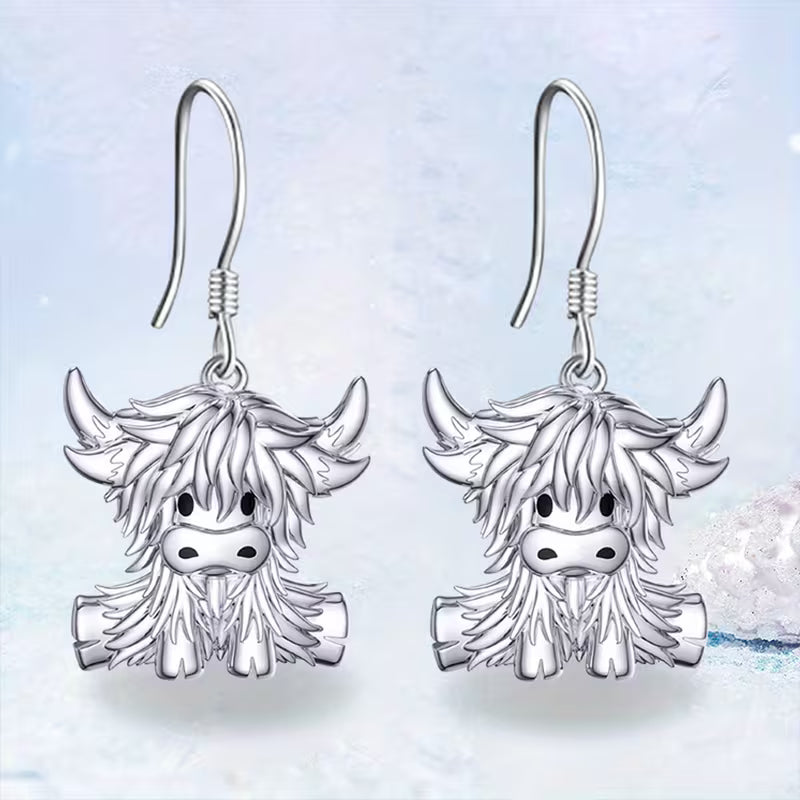 Highland Cow Dangle Earrings