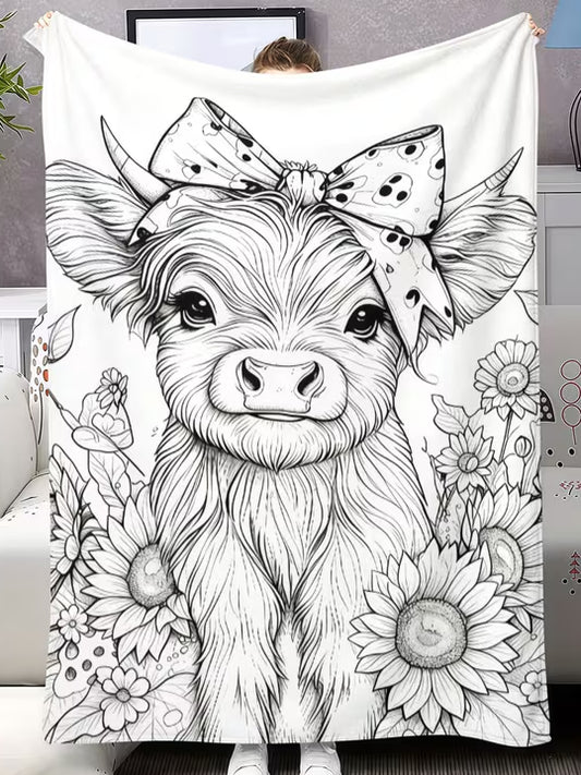 DIY Coloring Blanket - Hightland Cow