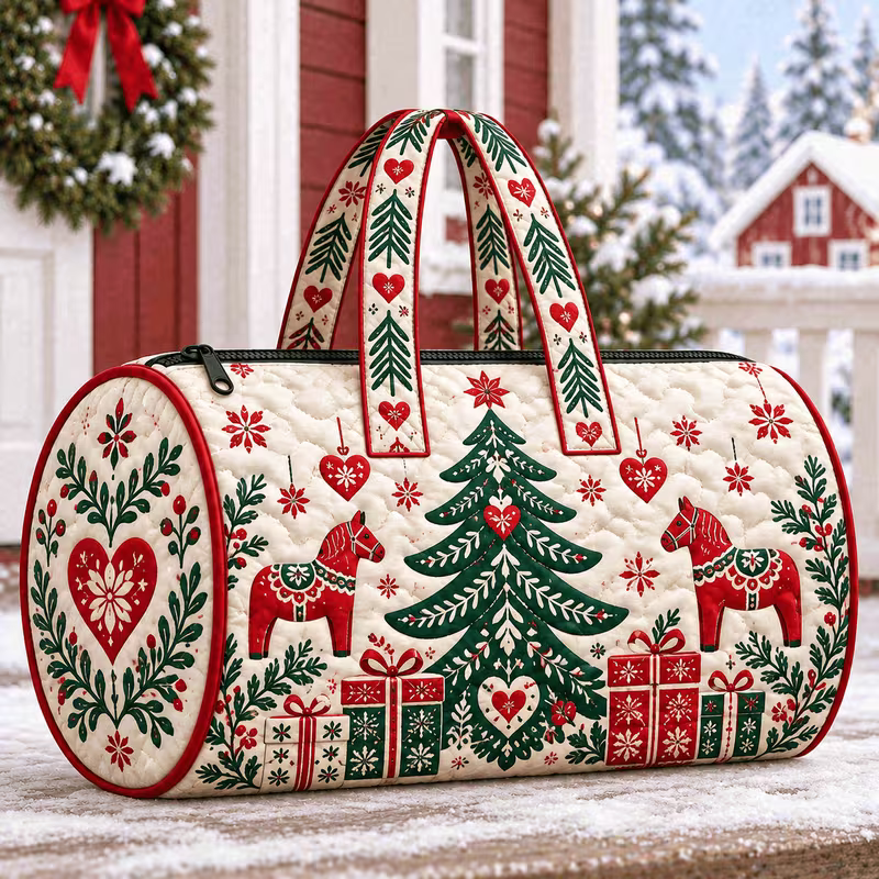 HOLIDAY SPECIAL! Christmas Horse Weekender Quilted Duffle PREORDER
