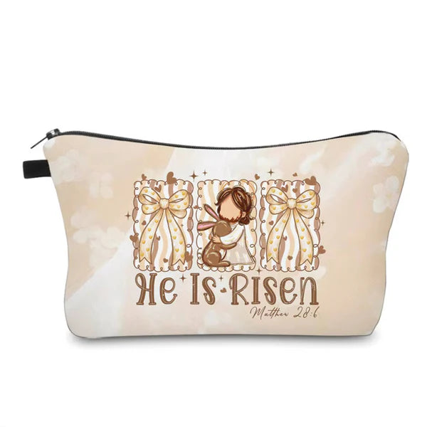 Easter Religious - He Is Risen Beige Water Resistant Pouch