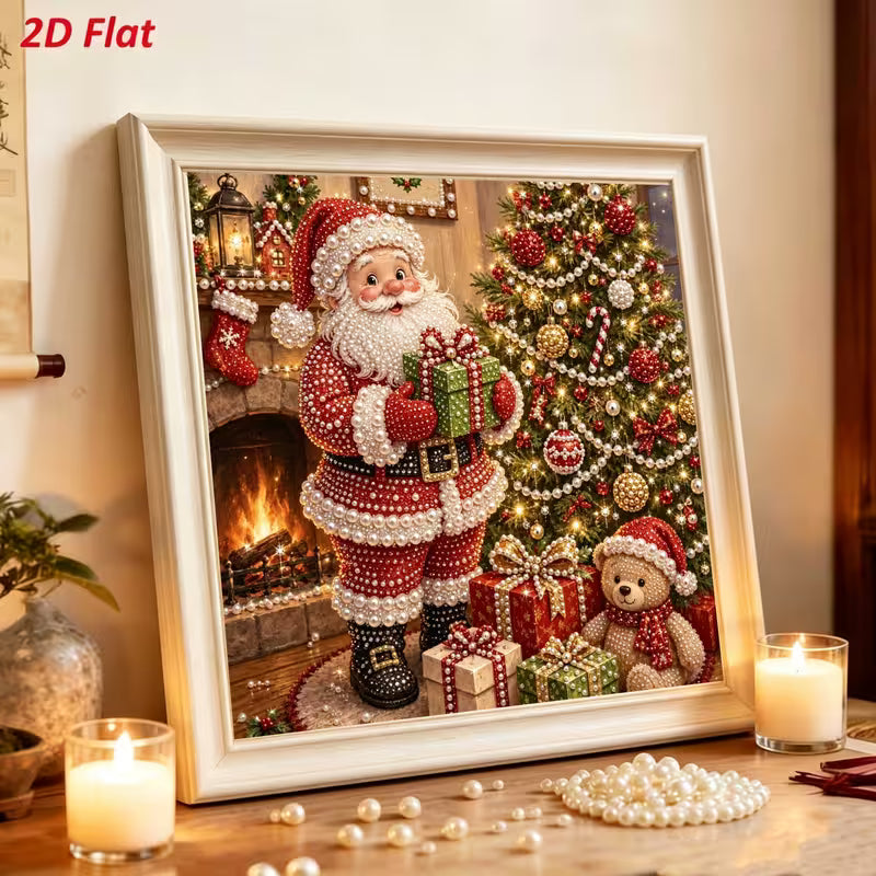 Santa & Tree Pearl Diamond Art Painting Kit