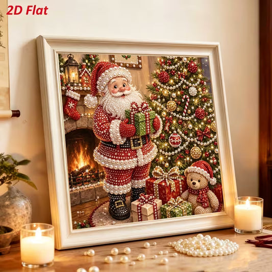 Santa & Tree Pearl Diamond Art Painting Kit