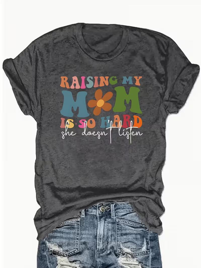 Women's Plus Raising My Mom Vinyl Graffic T-Shirt