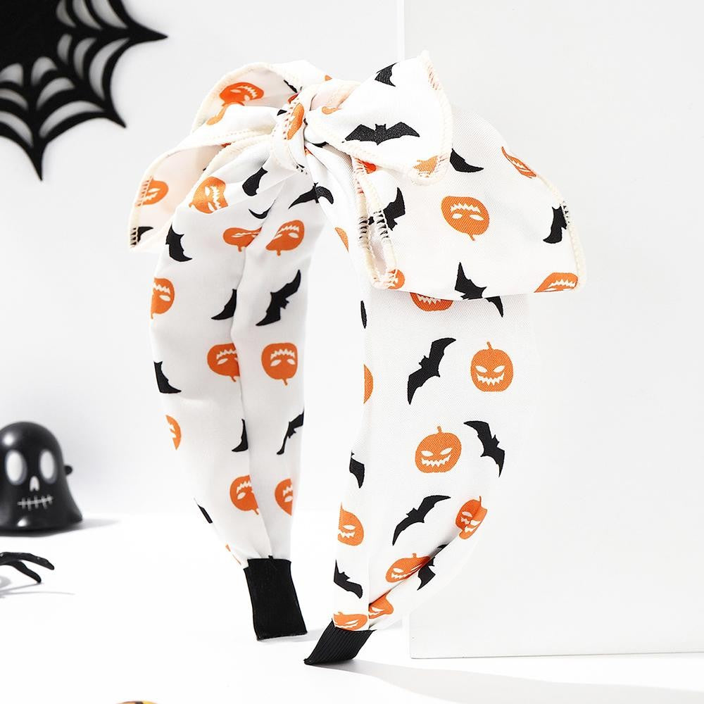 Jack-O-Lantern & Bat Bow Headband