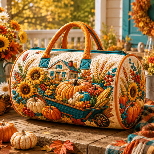 Fall Pumpkin Quilted Duffle
