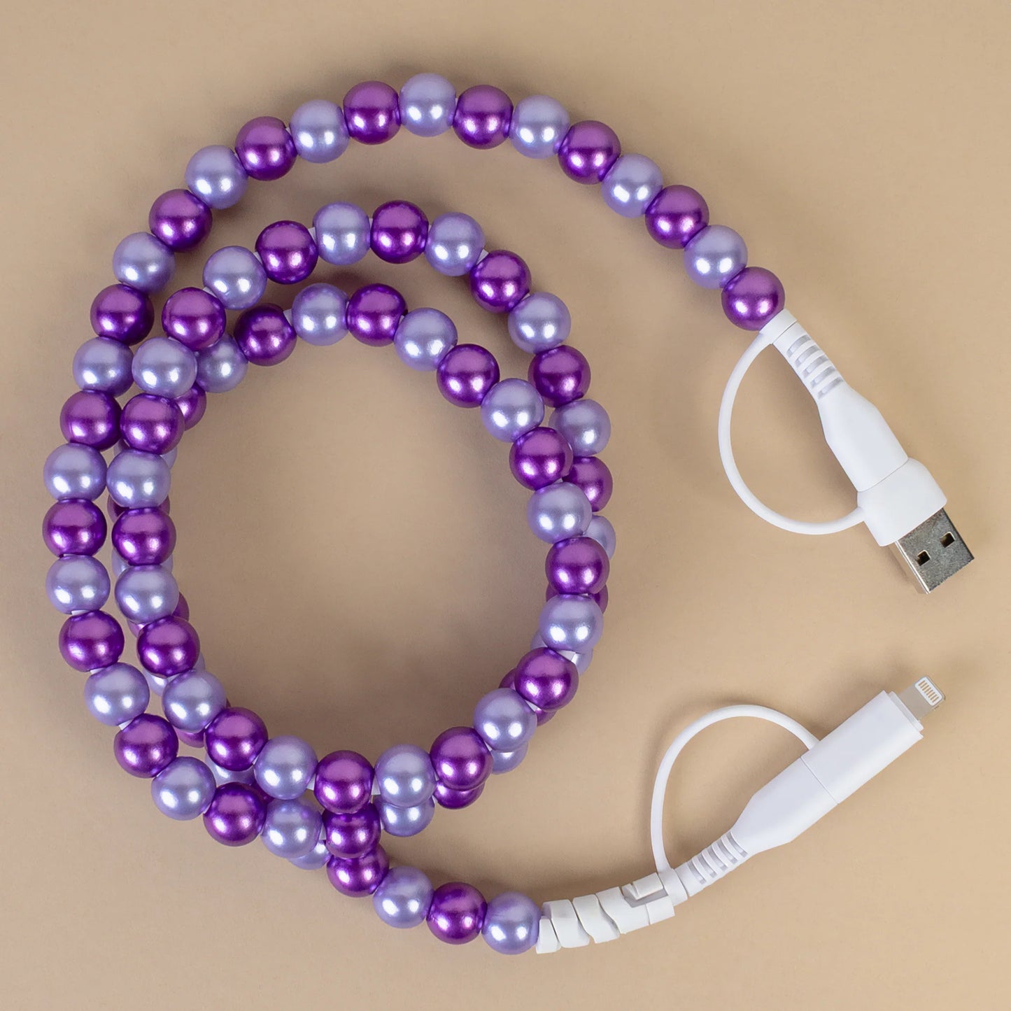 4-in-1 Beaded Charging Cable - Purple