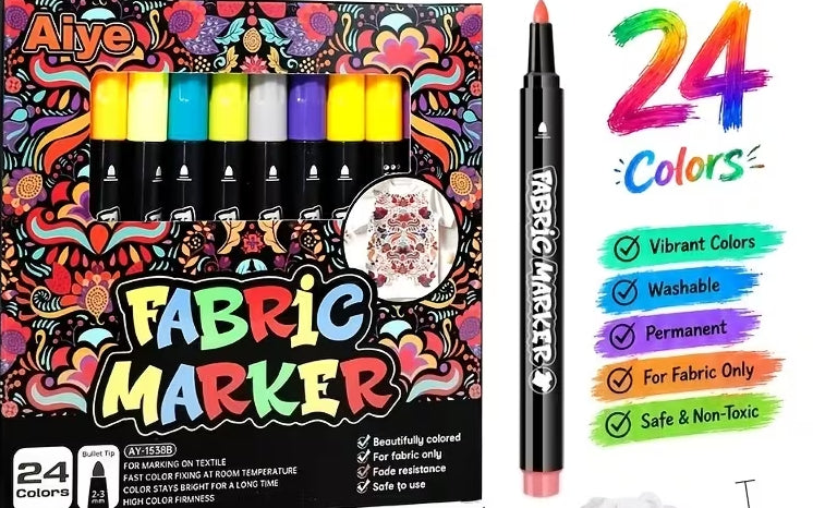24 Fabric Markers