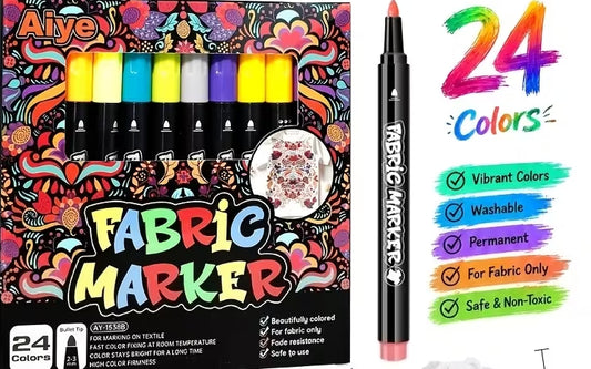 24 Fabric Markers
