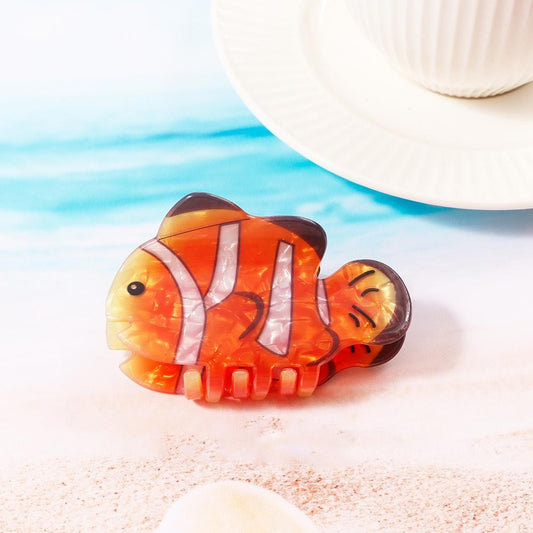 Marbled Acetate Clown Fish Claw Hair Clip