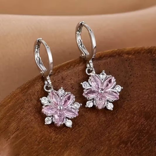 Pink Floral Earrings
