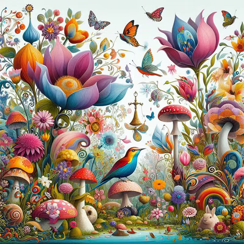 Preorder 8 x 8 Mushrooms & Flowers Diamond Art