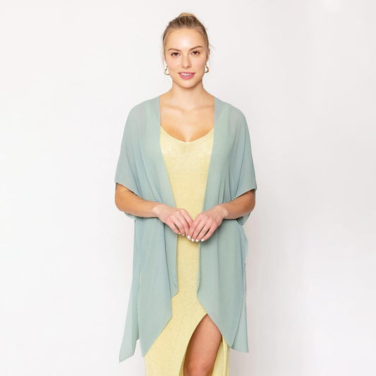 Do Everything In Love Solid Chiffon Ruana - Mint