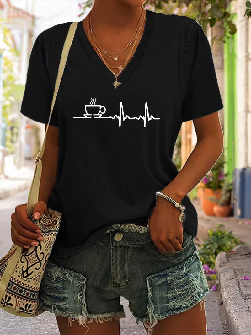 Women's Coffee Vinyl Graphic T-Shirt