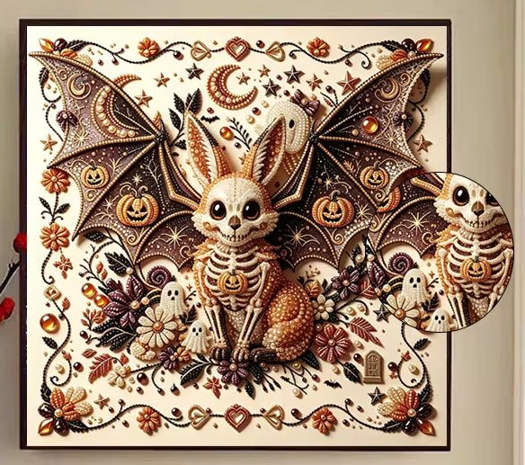 Skelton Bat Pearl Diamond Art Painting
