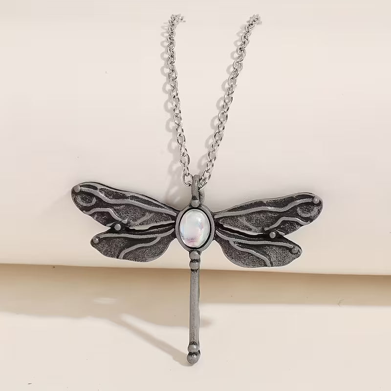 Moonstone Dragonfly Necklace