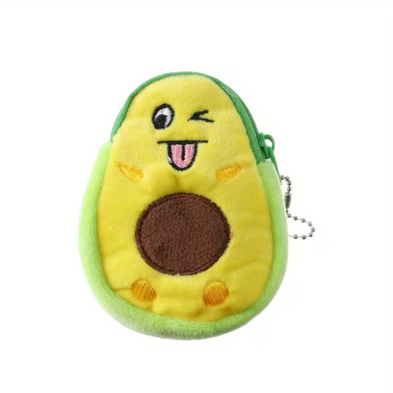 Cute Plush Avocado Coin Purse Keychain