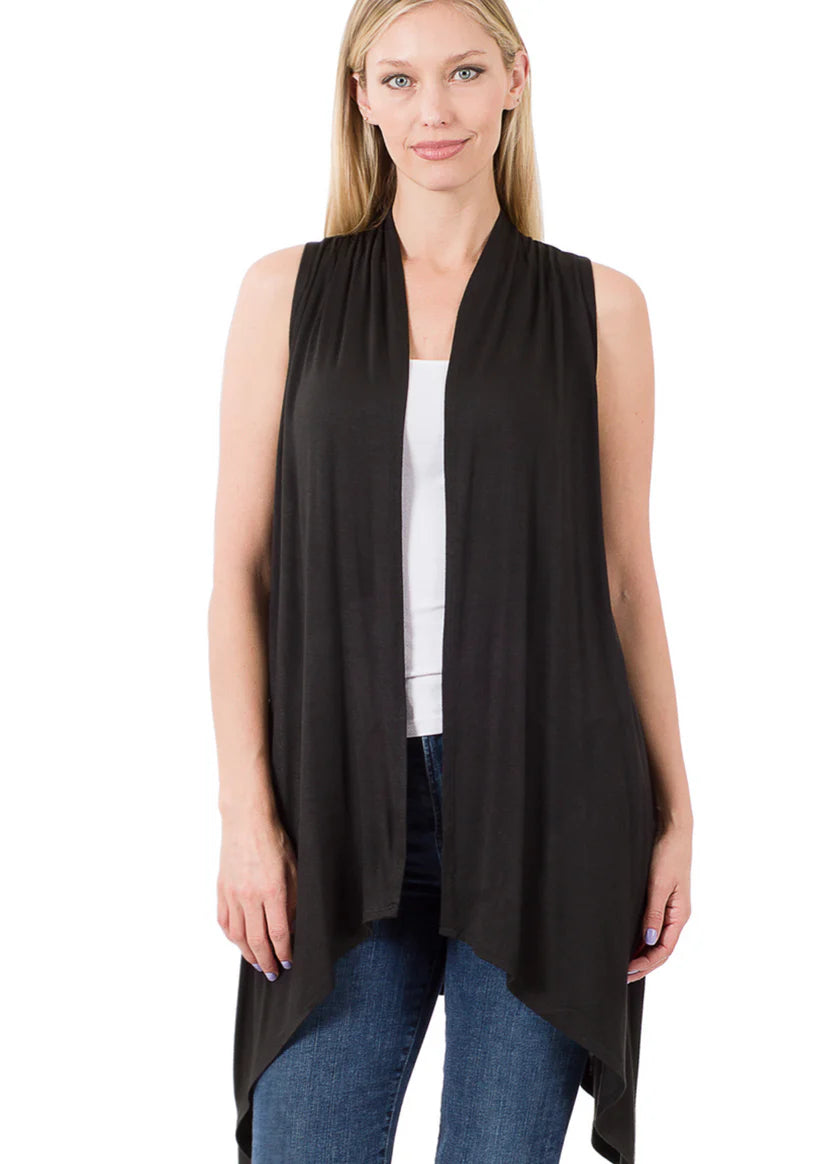 Effortless Drape Cardigan - Black