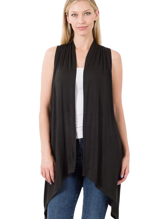 Effortless Drape Cardigan - Black