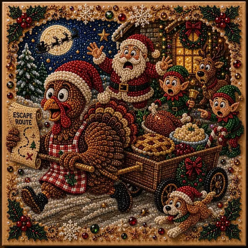 Preorder Turkey &  Santa Pearl Painting Kit