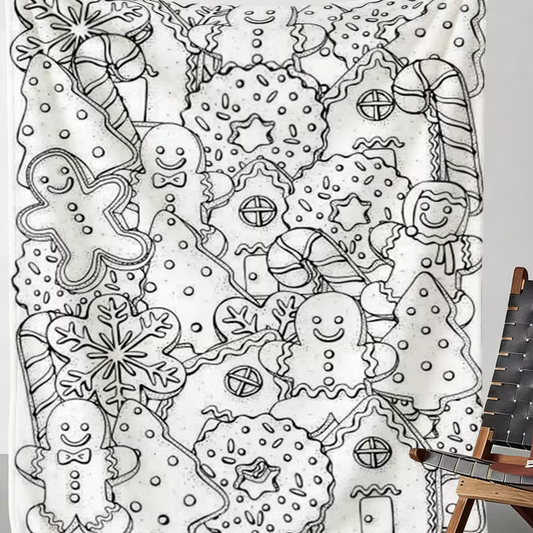 DIY Coloring Blanket - Gingerbread Man