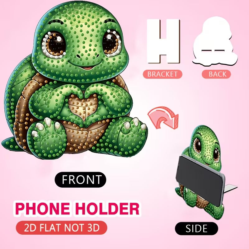 Preorder Wooden Turtle Diamond Art Phone Stand
