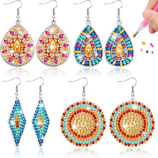 Preorder 4 Geometric Pattern Diamond Art Earrings
