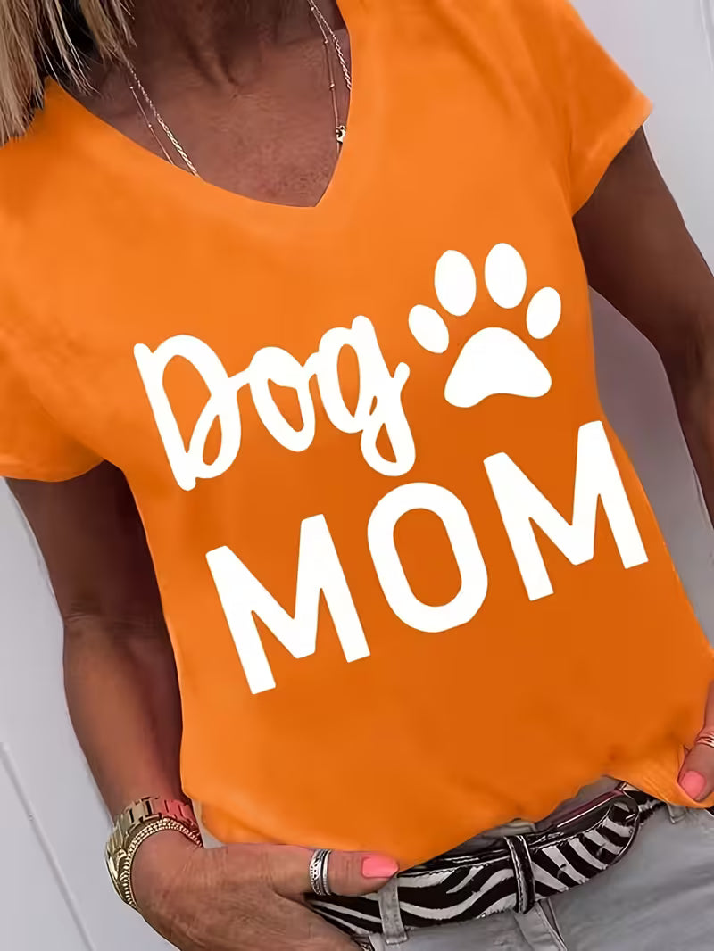 Women's Dog Mom Vinyl Graphic T-Shirt