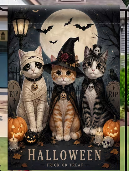 Halloween Cats Garden Flag