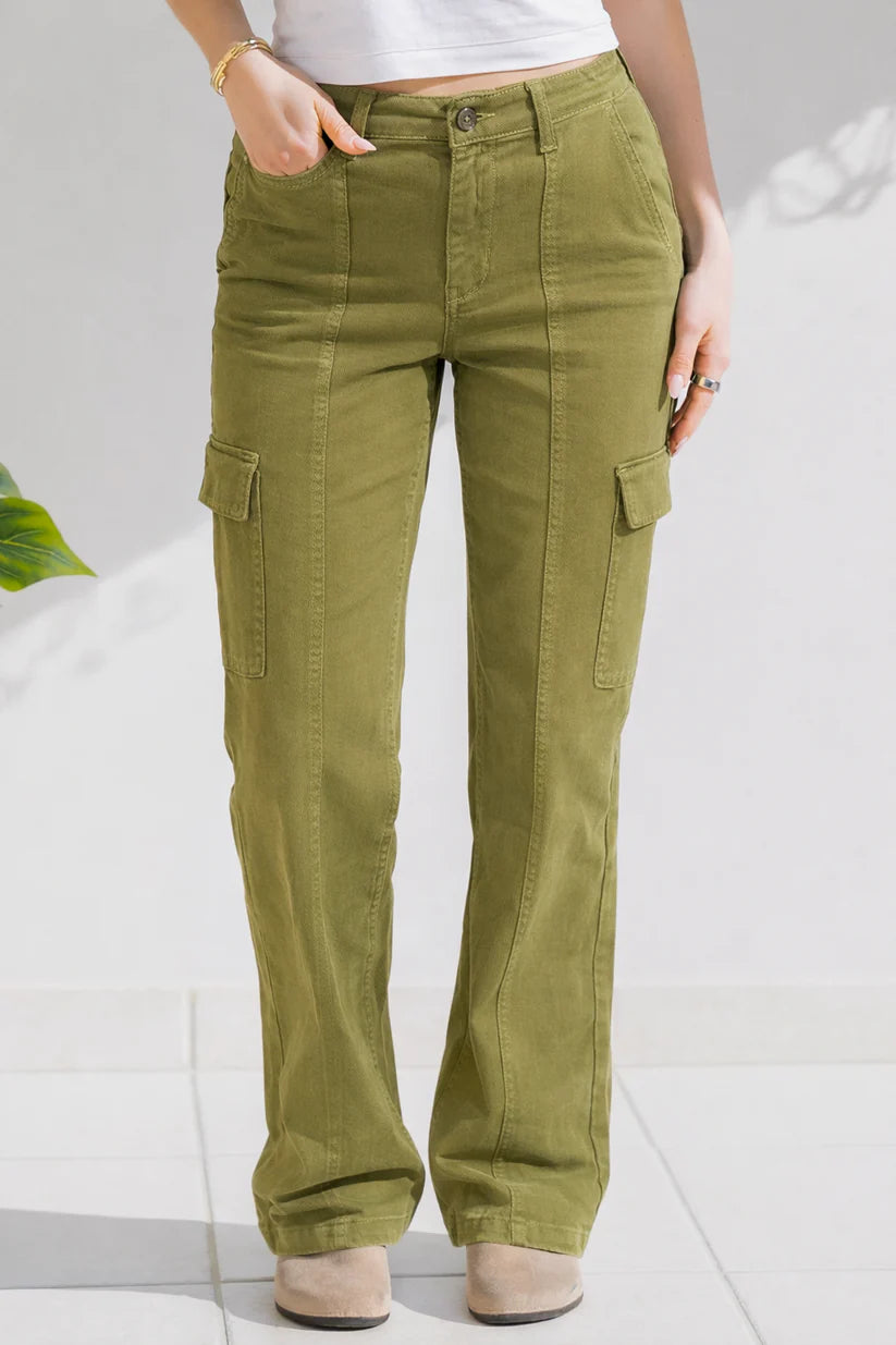 Matcha Babe - Judy Blue Cargo Jeans