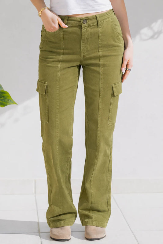 Matcha Babe - Judy Blue Cargo Jeans