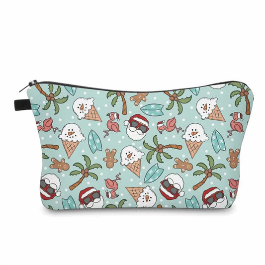 Pouch - Christmas Winter - Summer Ice Cream Snowman Water Resistant Pouch