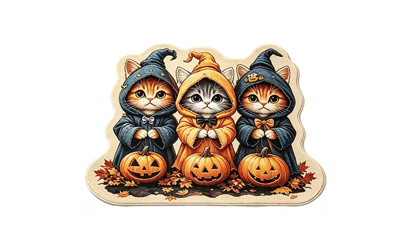 Preorder Trick or Treat Cats Shaped Bath/Bedroom/Kitchen Rug