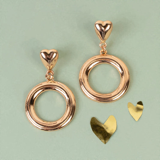 Free For All Friday Heart Hoop Earrings - Gold