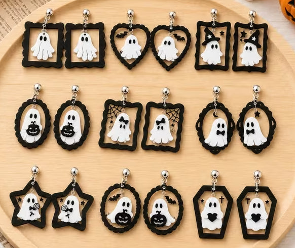 One Mystery Framed Ghost Earringd