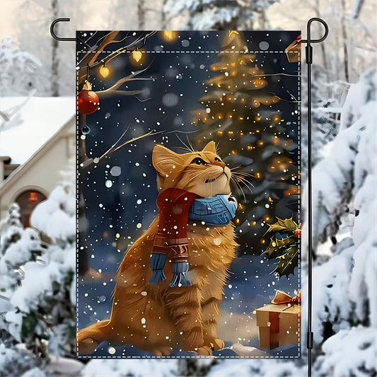 Christmas Cat Garden Flag