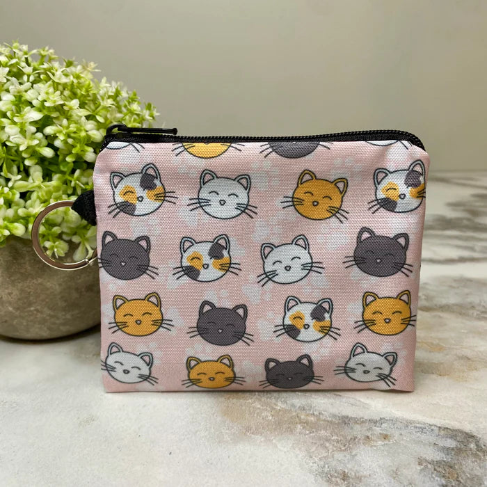 Cat Paw on Pink - Mini Coin Purse Keyring
