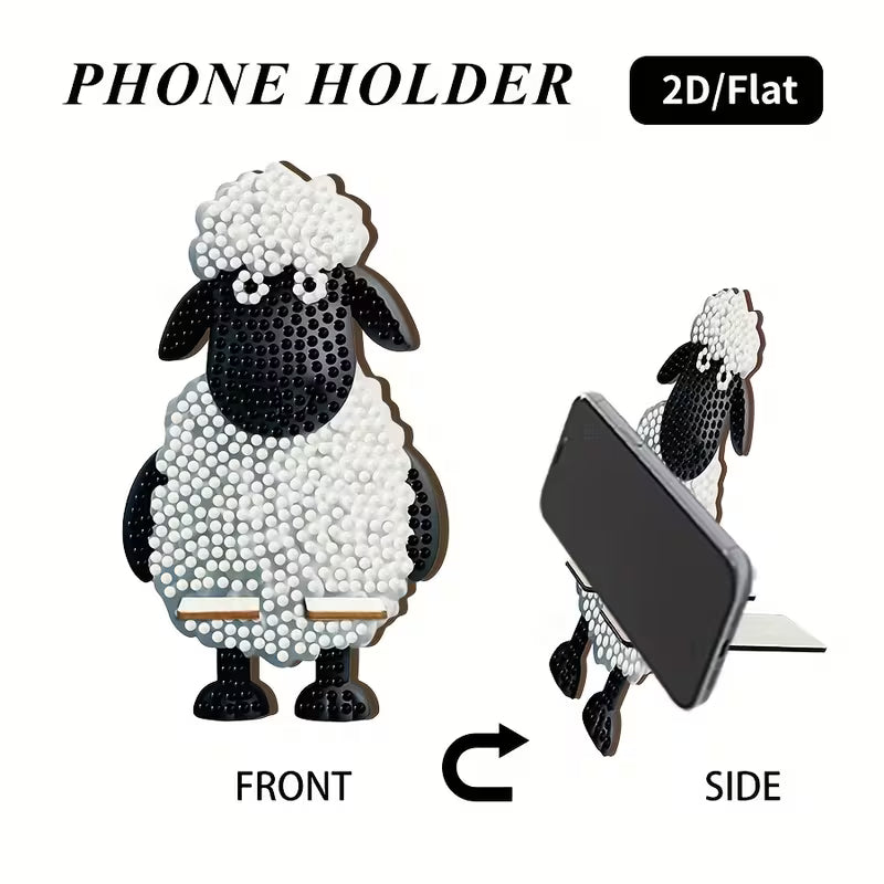 Preorder Wooden Lamb Diamond Art Phone Stand