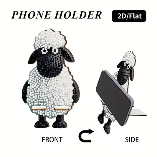 Preorder Wooden Lamb Diamond Art Phone Stand