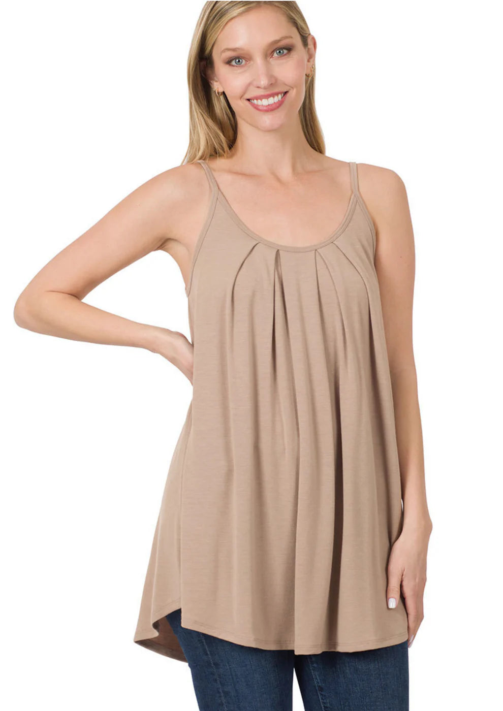Basic Adjustable Strap Tank - Ash Mocha