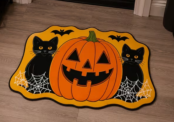 Pumpkin & Cat Shaped Bath/Bedroom/Kitchen Rug