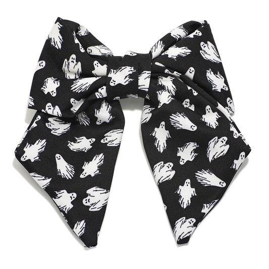 Ghost Print Clip In Hair Bow