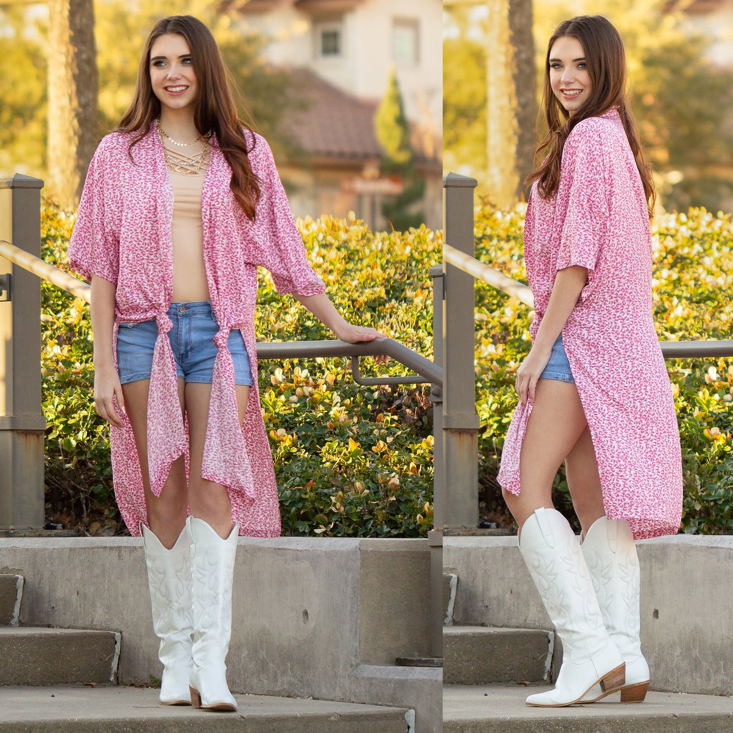 Leopard Duster - Pink