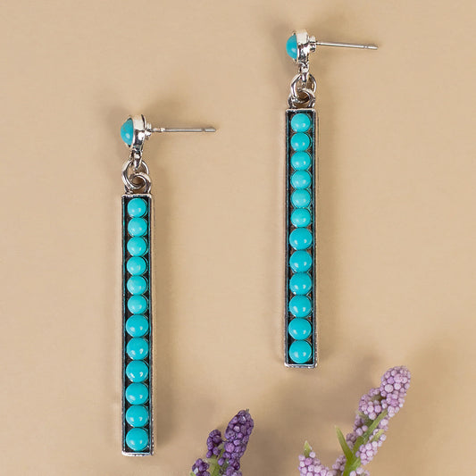 Squash Blossom Earrings - Turquoise & Silver