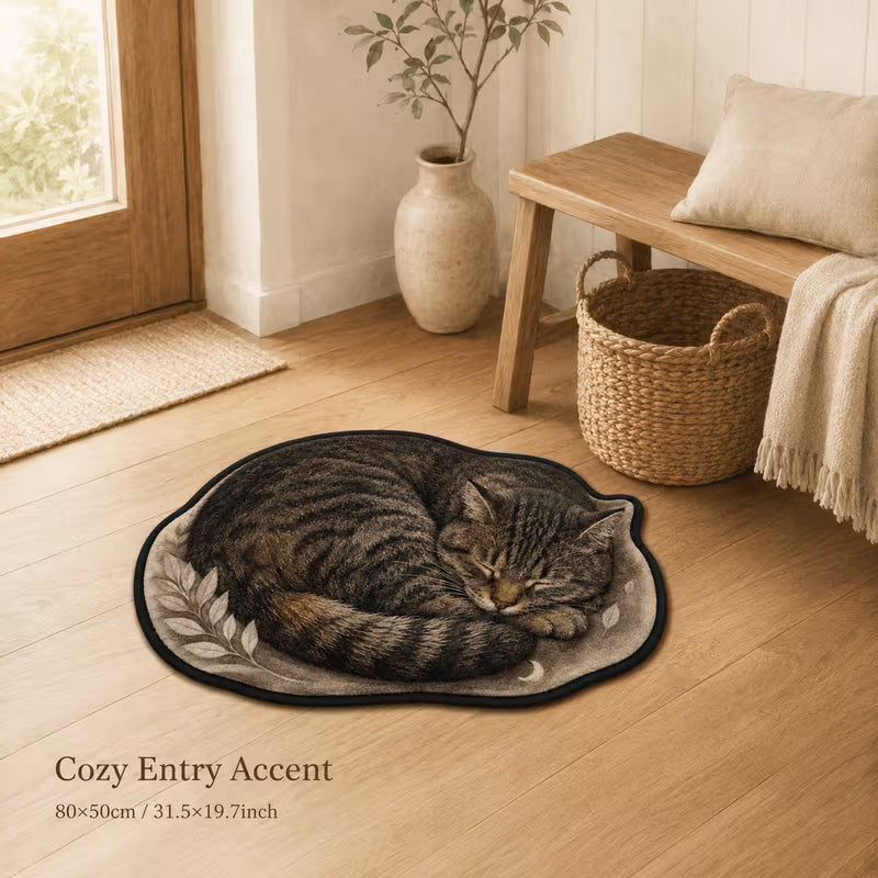 Preorder Sleepig Cat Shaped Bath/Bedroom/Kitchen Rug