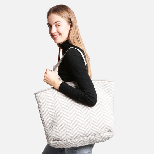 ComfyLuxe Herringbone Knit Tote Bag