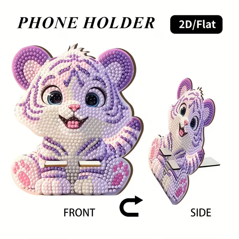 Preorder Wooden Tiger Diamond Art Phone Stand