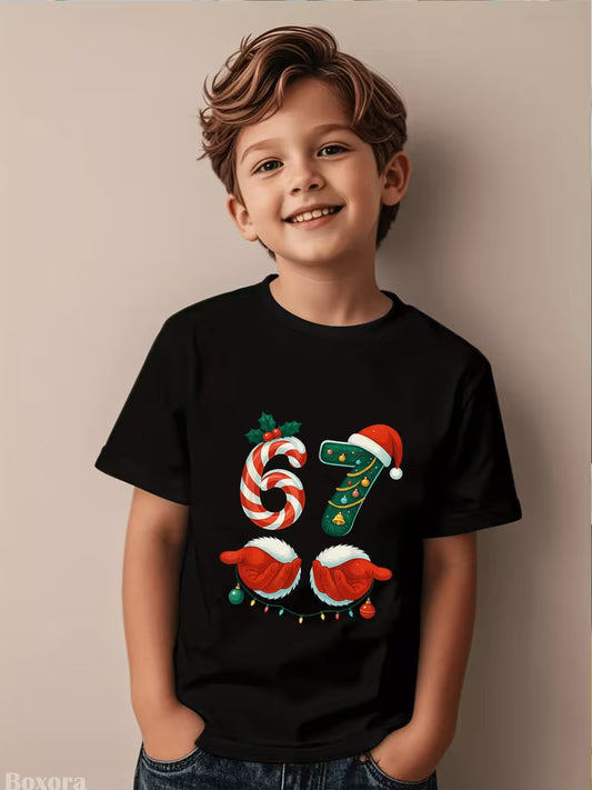 Kid's Hands 6 7 Christmas Shirt