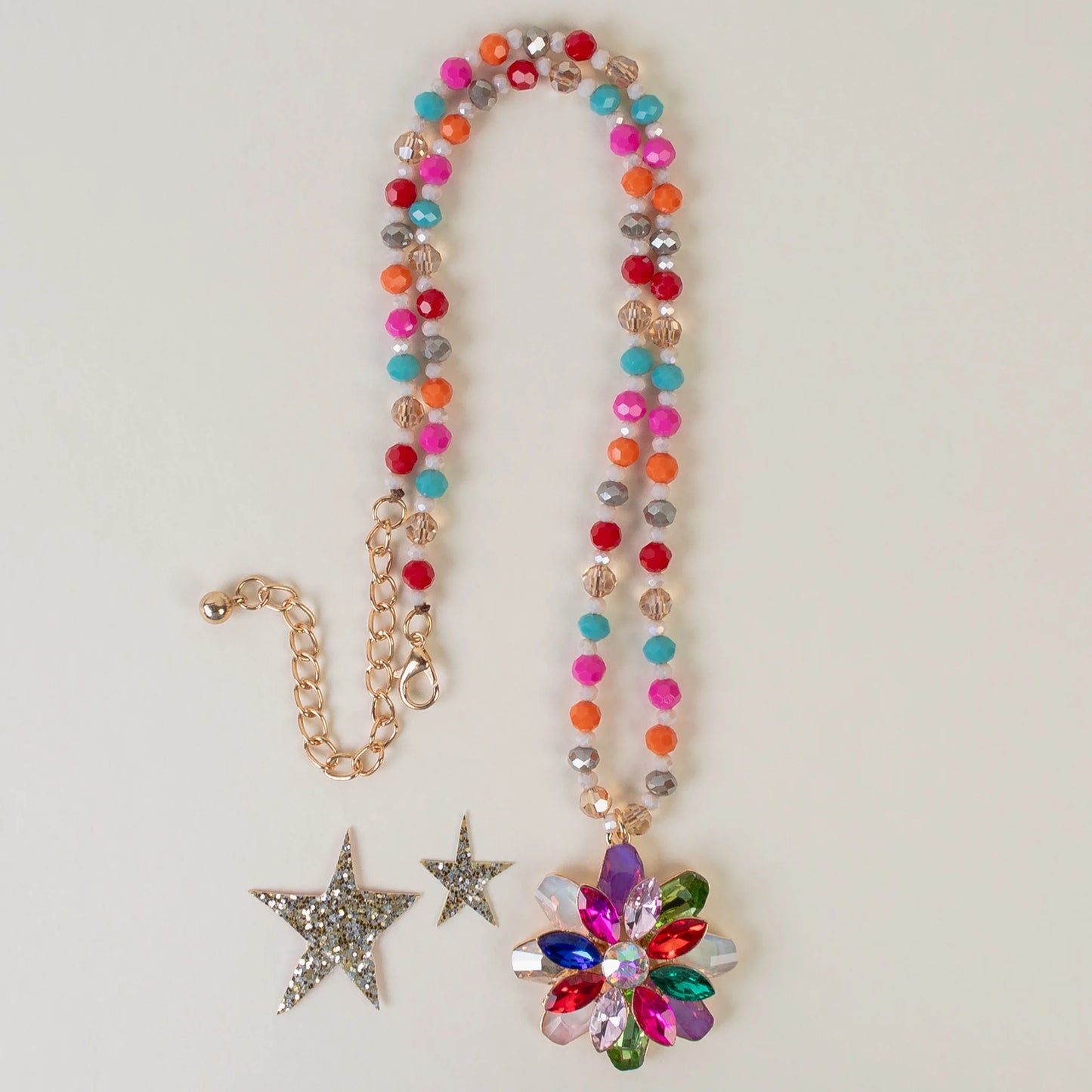 Flower Pendant Necklace - Multi